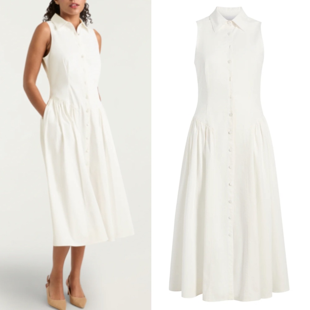 Cinq à Sept White Midi Dress - Picture 2 of 10